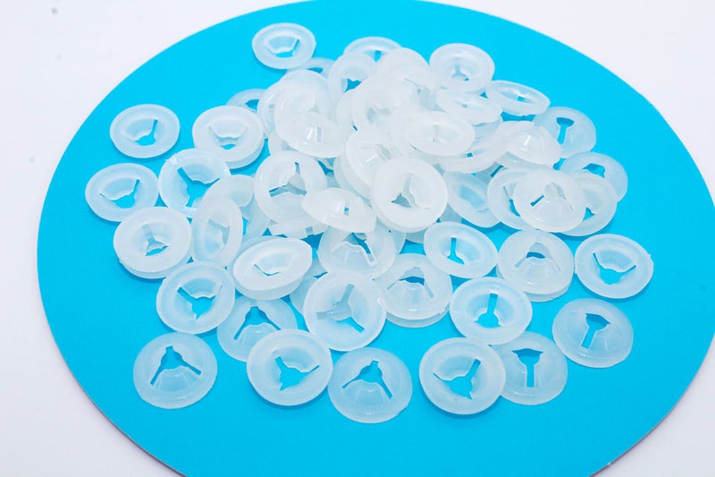 ARTCXC 150Pcs 3Size Plastic Washers Three Fork Designed Washers Backs for Teddy Bear Doll Animal Puppet Craft Eyes and Nose of 9-30mm - Image 4